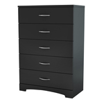 South Shore Majestic 5 Drawer Chest, Pure Black