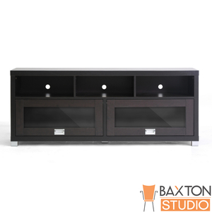 Baxton Studio Swindon Modern TV Stand with Glass Doors