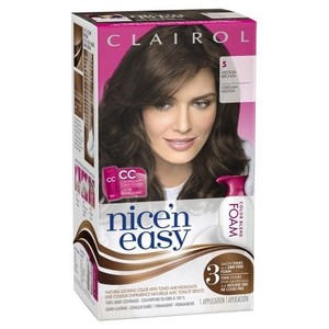Clairol Nice 'n Easy Foam Hair Color 5 Medium Brown 1 Kit (packaging may vary)