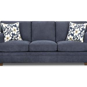Simmons Upholstery Midnight Blue Chicklet Transitional Sofa