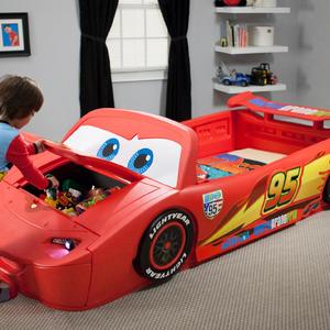 Delta Children Disney Cars Convertible Toddler to Twin Bed with Lights and Toy Box