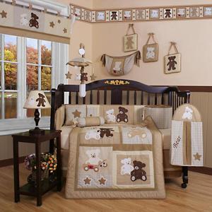 GEENNY Teddy Bear 13PCS Crib Bedding Set