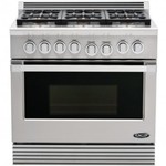 DCS Professional RGU-366-N 36 Pro-Style Gas Range, 6 Sealed Burners, Convection Oven, NG
