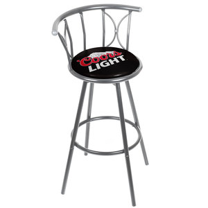 Coors Light Weatherproof Padded Outdoor Bar Stool - Silver - Set of 2