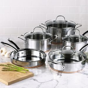 Kenmore 10 pc. Stainless Steel with Copper Band Cookware Set