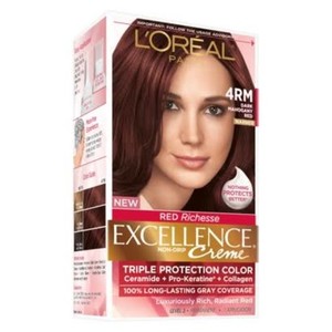 L'Oreal Paris Excellence Richesse Creme Hair Color, 4RM Dark Mahogany Red