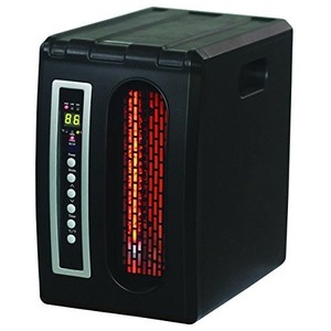 Comfort Glow QDE1320 Compact Infrared Quartz Heater with Black Finish, Remote