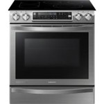 Samsung - Chef Collection Flex Duo 30" Self-Cleaning Slide-In Double Oven Electric Convection Range - Stainless Steel