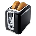 Black & Decker TR1256B 850-Watt 2-Slice Toaster with Bagel Function, Black/Silver